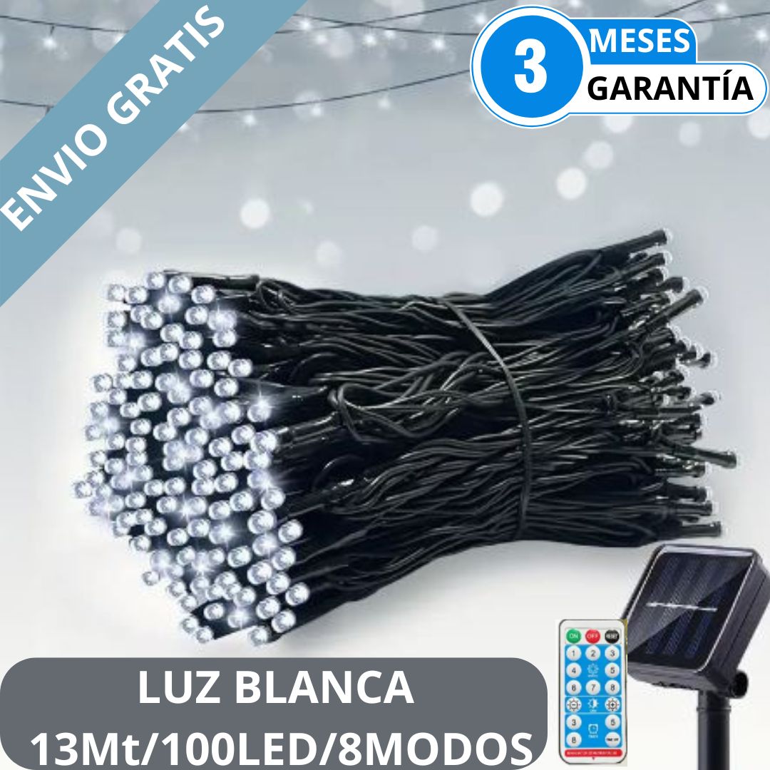 SolarGlow® Luz navideña Con Panel Solar 13 metros