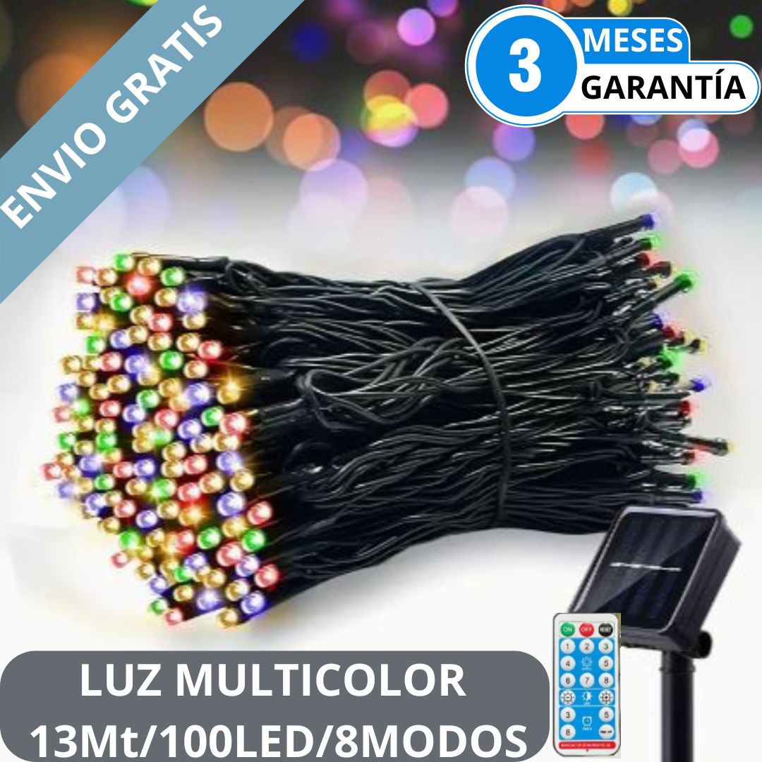 SolarGlow® Luz navideña Con Panel Solar 13 metros