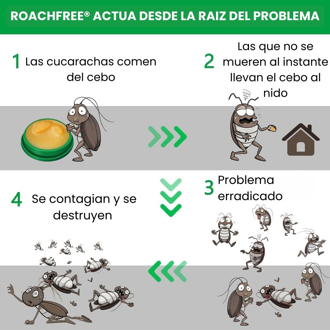 RoachFree® Cebo Repelente Mata Cucarachas